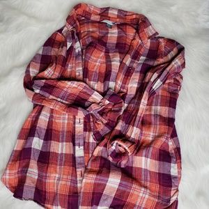 Multicolor Flannel Top